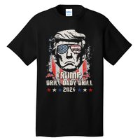 Trump Drill Baby Drill American Flag Tall T-Shirt