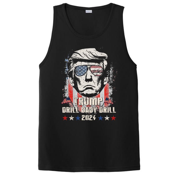 Trump Drill Baby Drill American Flag PosiCharge Competitor Tank