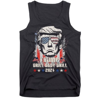 Trump Drill Baby Drill American Flag Tank Top