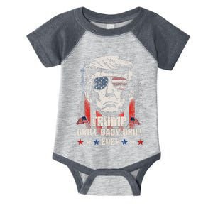 Trump Drill Baby Drill American Flag Infant Baby Jersey Bodysuit