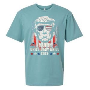 Trump Drill Baby Drill American Flag Sueded Cloud Jersey T-Shirt