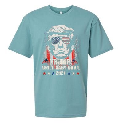 Trump Drill Baby Drill American Flag Sueded Cloud Jersey T-Shirt