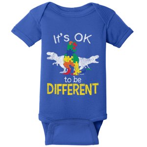 Trex Dinosaurs Be Different Autistic Autism Awareness Gift Baby Bodysuit