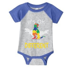 Trex Dinosaurs Be Different Autistic Autism Awareness Gift Infant Baby Jersey Bodysuit