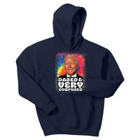 Tie Dye Biden Dazed And Very Confused Funny Kids Hoodie