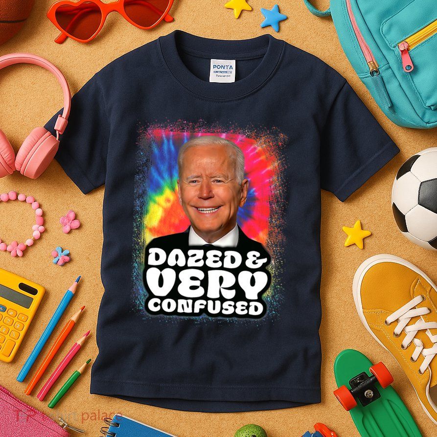 Tie Dye Biden Dazed And Very Confused Funny Kids T-Shirt