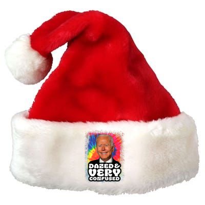 Tie Dye Biden Dazed And Very Confused Funny Premium Christmas Santa Hat