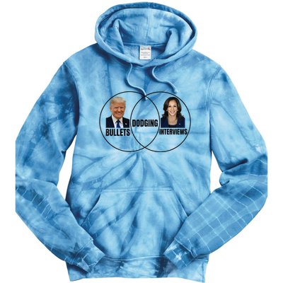 Trump Dodging Bullets Interviews Kamala Venn Diagram Tie Dye Hoodie
