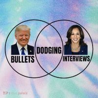 Trump Dodging Bullets Interviews Kamala Venn Diagram Legacy Tie Dye Trucker Hat