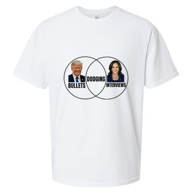 Trump Dodging Bullets Interviews Kamala Venn Diagram Sueded Cloud Jersey T-Shirt
