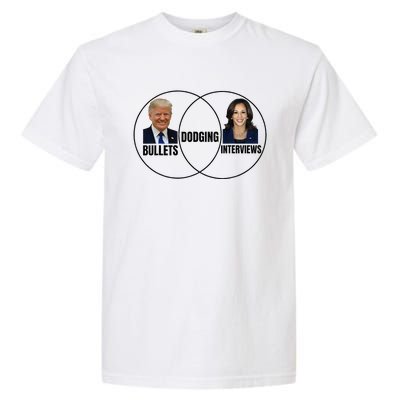 Trump Dodging Bullets Interviews Kamala Venn Diagram Garment-Dyed Heavyweight T-Shirt