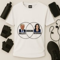 Trump Dodging Bullets Interviews Kamala Venn Diagram Performance Shirt