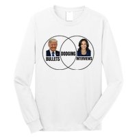 Trump Dodging Bullets Interviews Kamala Venn Diagram Long Sleeve Shirt