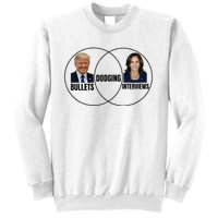 Trump Dodging Bullets Interviews Kamala Venn Diagram Sweatshirt