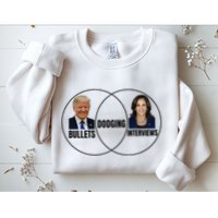 Trump Dodging Bullets Interviews Kamala Venn Diagram Sweatshirt