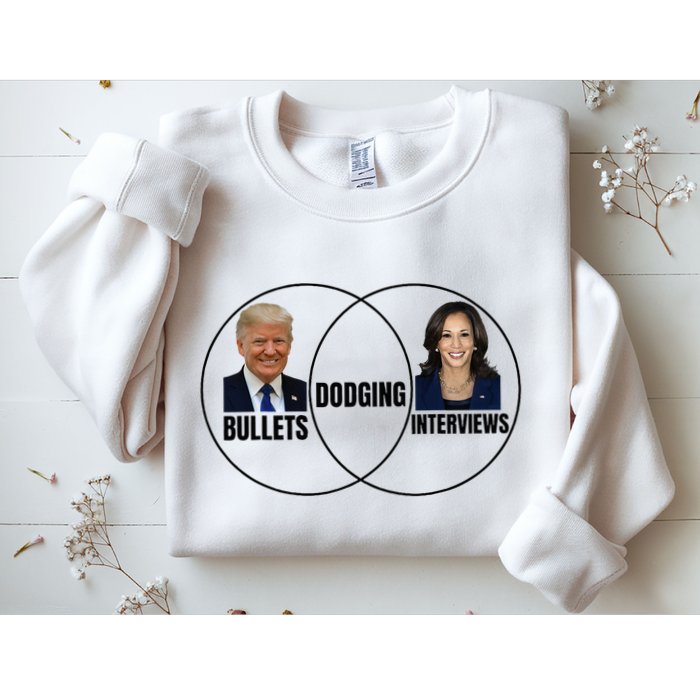 Trump Dodging Bullets Interviews Kamala Venn Diagram Sweatshirt
