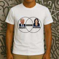 Trump Dodging Bullets Interviews Kamala Venn Diagram T-Shirt