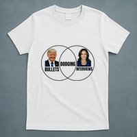 Trump Dodging Bullets Interviews Kamala Venn Diagram T-Shirt