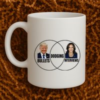 Trump Dodging Bullets Interviews Kamala Venn Diagram Mug