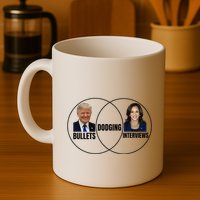 Trump Dodging Bullets Interviews Kamala Venn Diagram Mug