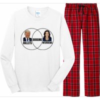 Trump Dodging Bullets Interviews Kamala Venn Diagram Long Sleeve Pajama Set