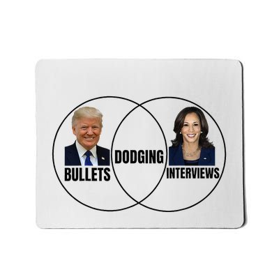 Trump Dodging Bullets Interviews Kamala Venn Diagram Mousepad