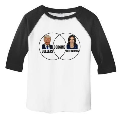 Trump Dodging Bullets Interviews Kamala Venn Diagram Toddler Fine Jersey T-Shirt