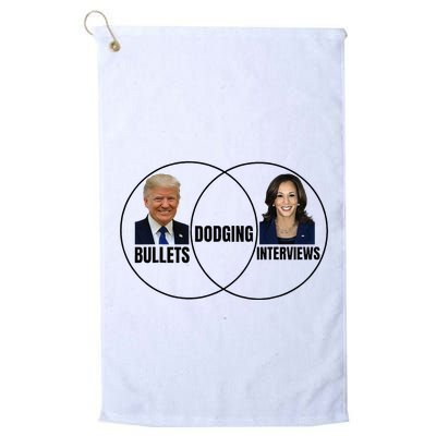 Trump Dodging Bullets Interviews Kamala Venn Diagram Golf Towel