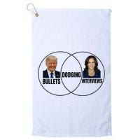 Trump Dodging Bullets Interviews Kamala Venn Diagram Golf Towel