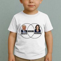 Trump Dodging Bullets Interviews Kamala Venn Diagram Toddler T-Shirt