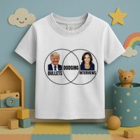 Trump Dodging Bullets Interviews Kamala Venn Diagram Toddler T-Shirt