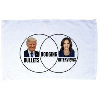 Trump Dodging Bullets Interviews Kamala Venn Diagram Microfiber Hand Towel