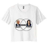 Trump Dodging Bullets Interviews Kamala Venn Diagram Crop Top