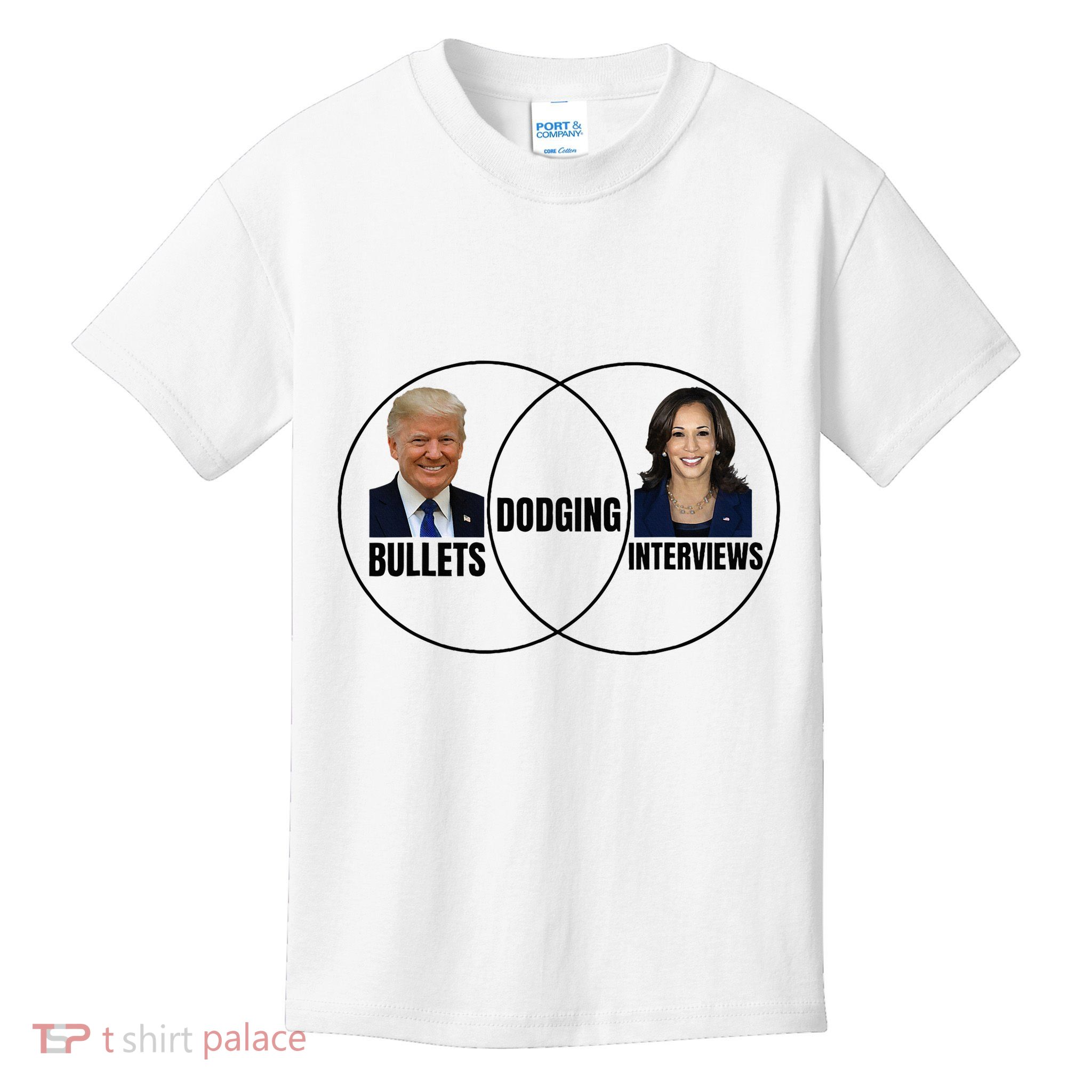 Trump Dodging Bullets Interviews Kamala Venn Diagram Kids T-Shirt