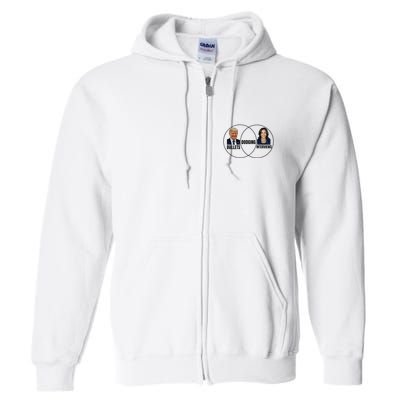 Trump Dodging Bullets Interviews Kamala Venn Diagram Full Zip Hoodie
