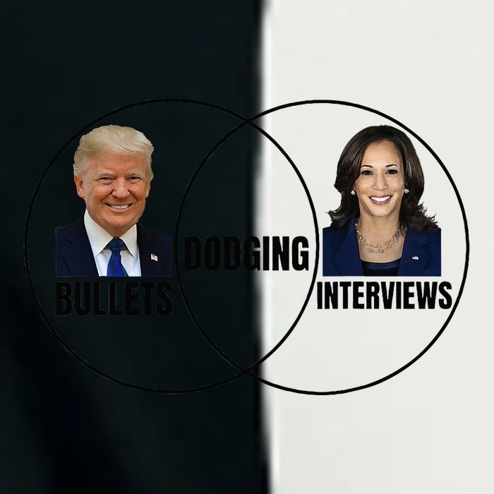 Trump Dodging Bullets Interviews Kamala Venn Diagram Infant Baby Jersey Bodysuit