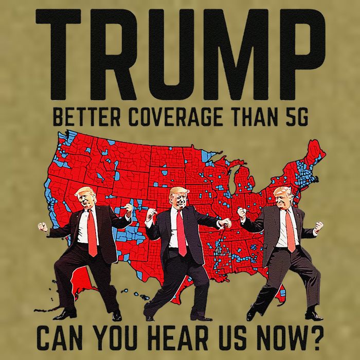 Trump Dance Better Coverage Than 5g Can You Hear Us Now Garment-Dyed Women's Muscle Tee