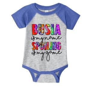 Tie Dye Busia Is My Name Spoiling Is My Game Mothers Day Gift Infant Baby Jersey Bodysuit