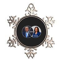 Trump Dodging Bullets Interviews Kamala Venn Diagram Metallic Star Ornament