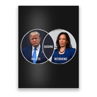 Trump Dodging Bullets Interviews Kamala Venn Diagram Poster