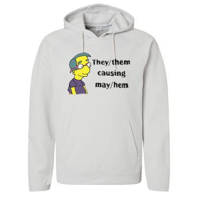 The Disgusting Brothers They Them Causing May Hem Performance Fleece Hoodie