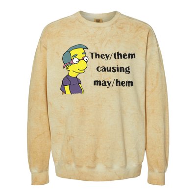 The Disgusting Brothers They Them Causing May Hem Colorblast Crewneck Sweatshirt