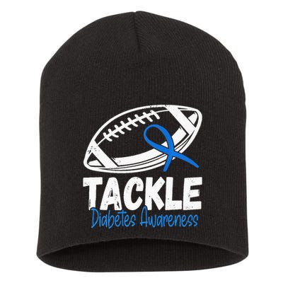 Tackle Diabetic Blue Diabetes Type 1 Awareness Warrior Short Acrylic Beanie