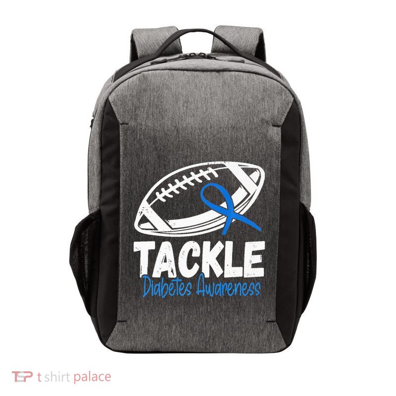 Tackle Diabetic Blue Diabetes Type 1 Awareness Warrior Vector Backpack