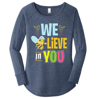 Test Day Bee Testing Teachers Women's Perfect Tri Tunic Long Sleeve Shirt