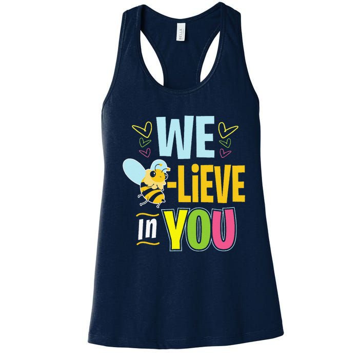 Test Day Bee Testing Teachers Women's Racerback Tank