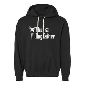 The Dogfather Bull Terrier Dad FatherS Day Gift Garment-Dyed Fleece Hoodie