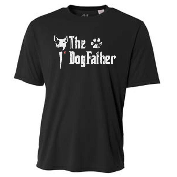 The Dogfather Bull Terrier Dad FatherS Day Gift Cooling Performance Crew T-Shirt