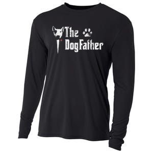 The Dogfather Bull Terrier Dad FatherS Day Gift Cooling Performance Long Sleeve Crew