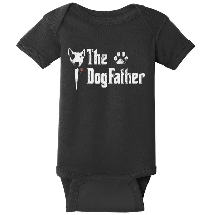 The Dogfather Bull Terrier Dad FatherS Day Gift Baby Bodysuit